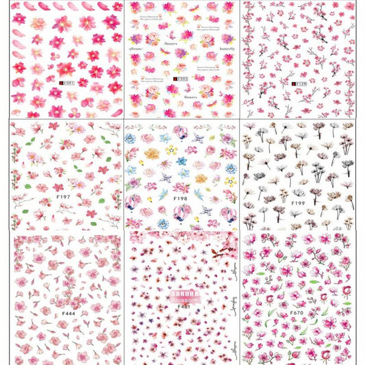Sweet Peach & Plum Blossom Nail Stickers - Easy to Apply