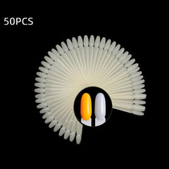 50 Pcs Clear Nail Swatches Sticks Nail Art Supplies For Polish Display Home DIY
