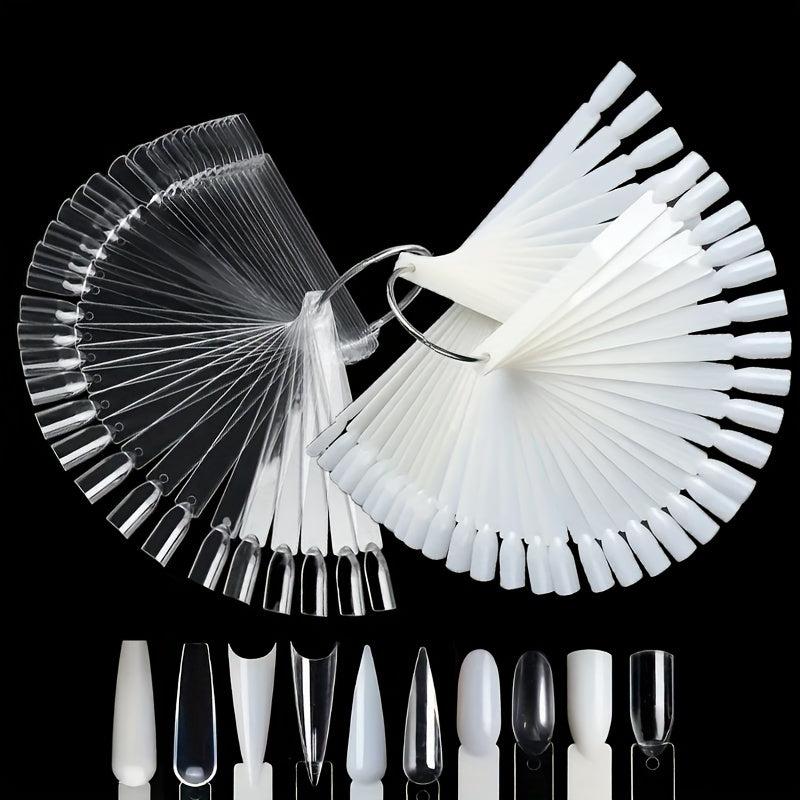 50 Pcs Clear Nail Swatches Sticks Nail Art Supplies For Polish Display Home DIY