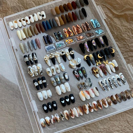 Dustproof Clear Nail Storage Box Artificial Nail Display Organizer