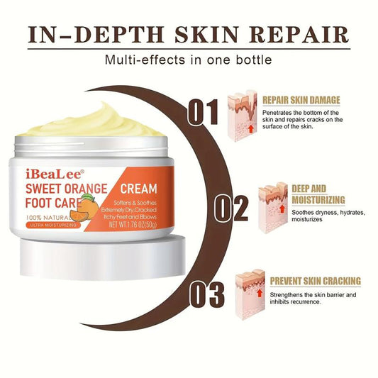 50g Sweet Orange Foot Cream Peppermint Rosemary Eucalyptus