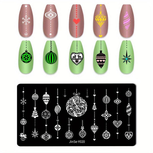 Christmas Tree Snowman Nail Stamping Plates Nail Art Decoration Tool