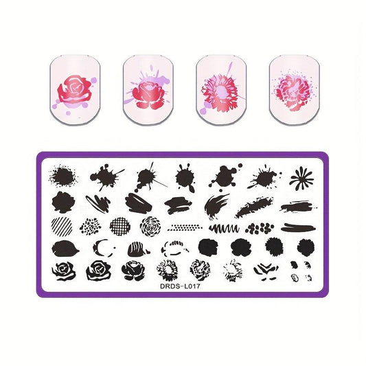 Rectangle Nail Art Stamp Template Stencils