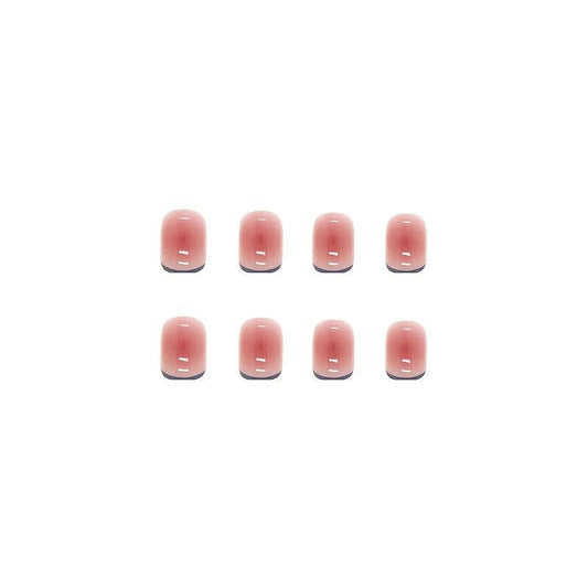 24pcs Nude Square False Nails French Tip Press On with Adhesive Tabs