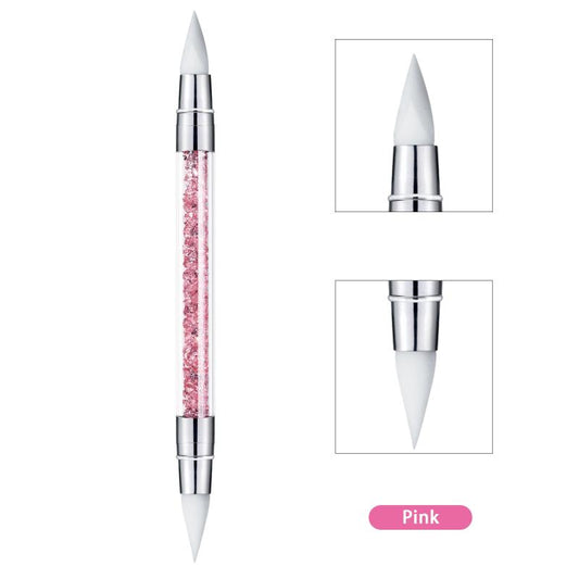 Dual Ended Silicone Head Carving Dotting Pen for Gel Manicure