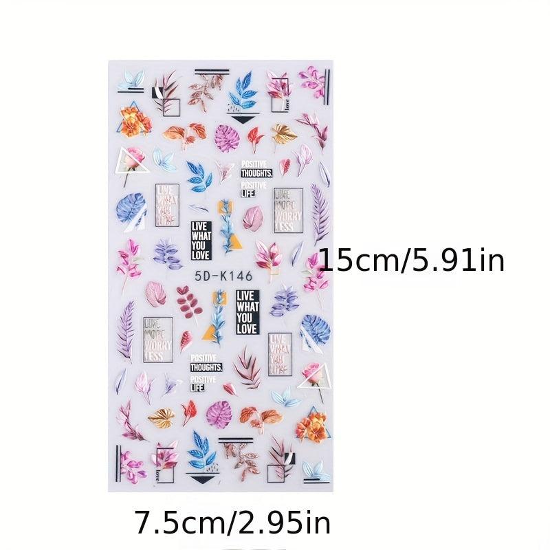 Colorful Daisy & Butterfly Nail Art Stickers for Women