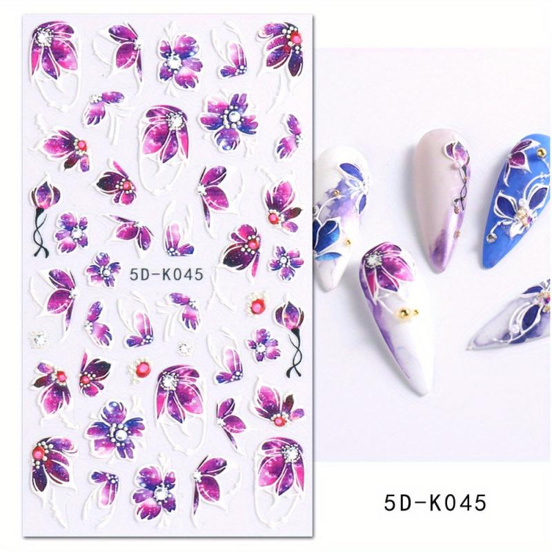 Colorful Daisy & Butterfly Nail Art Stickers for Women