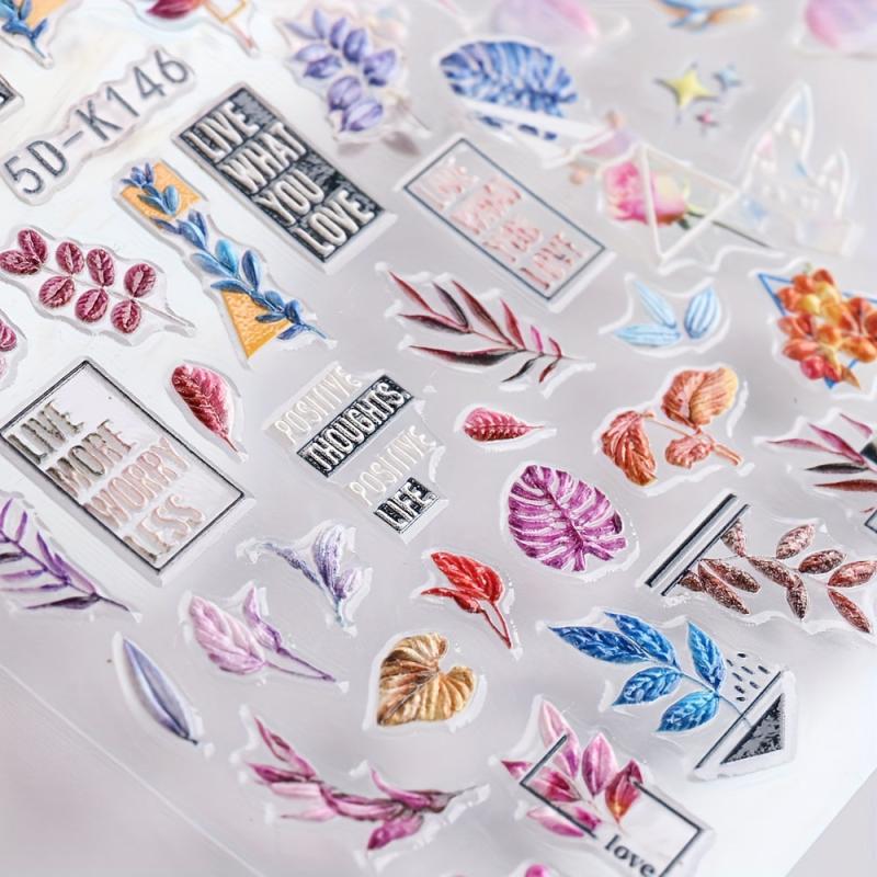 Colorful Daisy & Butterfly Nail Art Stickers for Women