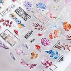 Colorful Daisy & Butterfly Nail Art Stickers for Women