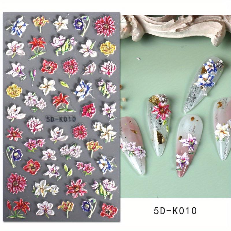 Colorful Daisy & Butterfly Nail Art Stickers for Women