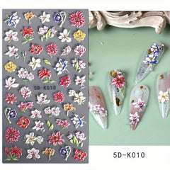 Colorful Daisy & Butterfly Nail Art Stickers for Women