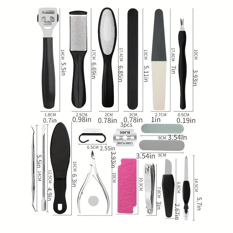 27pcs Pedicure Kit Professional Foot Care Set Dead Skin Callus Remover