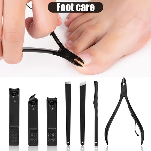 Stainless Steel Nail Clippers Set with Leather Case - 15 Piece Pedicure Kit