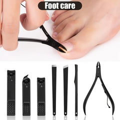 Stainless Steel Nail Clippers Set with Leather Case - 15 Piece Pedicure Kit