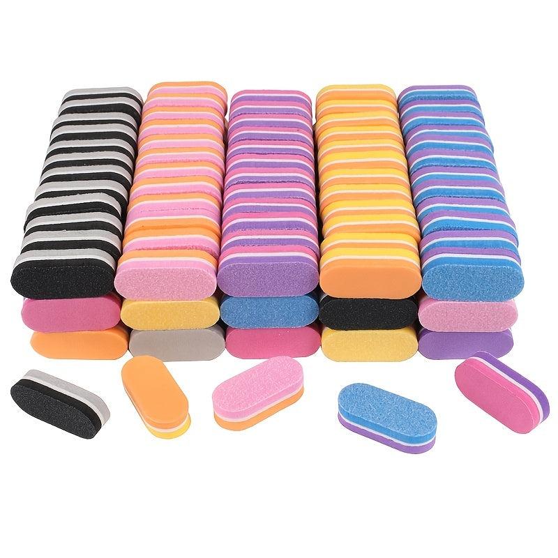 Colorful Double Sided Nail File with Sponge Sanding Blocks