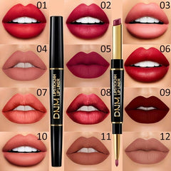 Dual-Ended Waterproof Lip Liner & Lipstick Duo