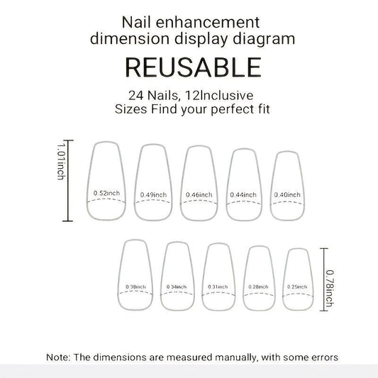 Matte Silver Gray False Nails 24 Pcs