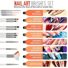Nail Art Kit with Accessories, Brush, Dotting Tools, Stickers, Rhinestones