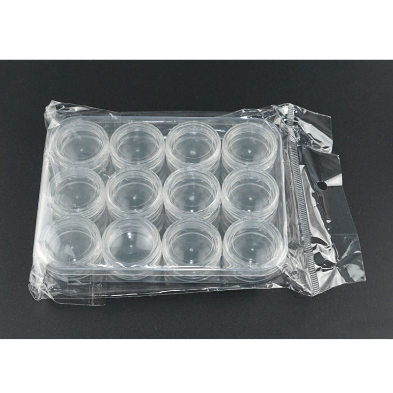 Portable 12 Grid Plastic Storage Box for Nail Gems & Glitter