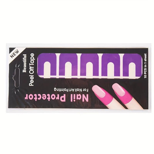 5sheets U Shape Nail Polish Protector Nail Guard Anti Splash Stickers