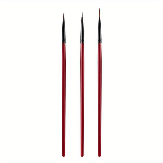 3Pcs Liner Stripe Brush Pen Set for Unique 3D Nail Art
