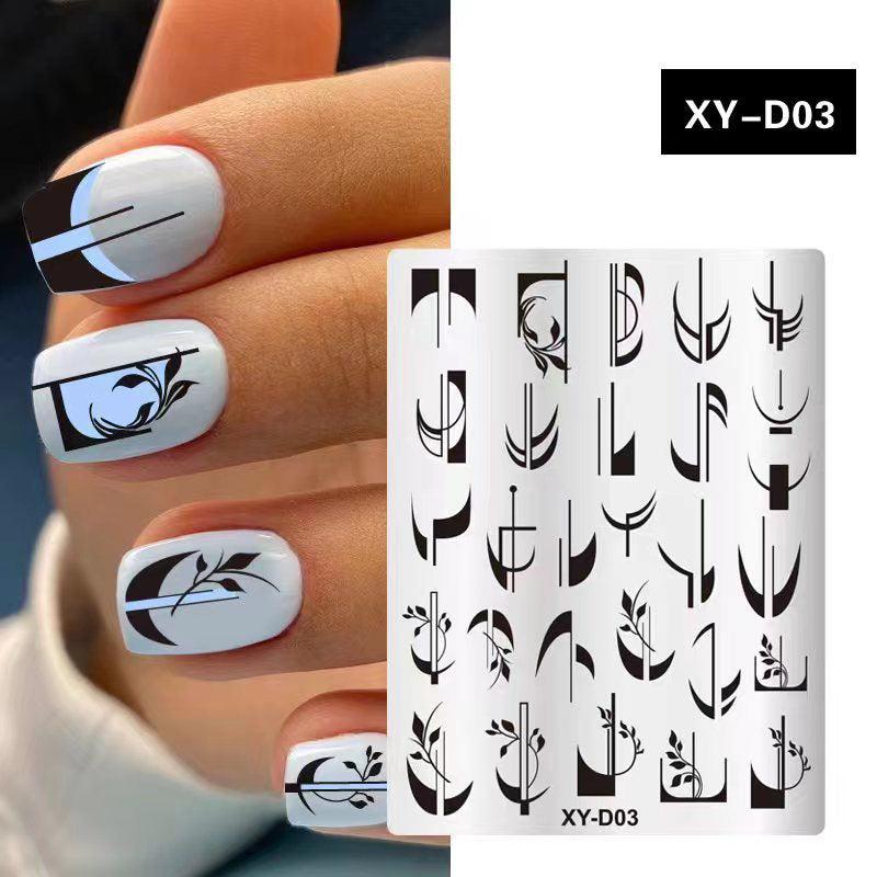French Nail Art Stamping Plates Set French Line Stamp Templates Kit
