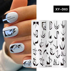 French Nail Art Stamping Plates Set French Line Stamp Templates Kit