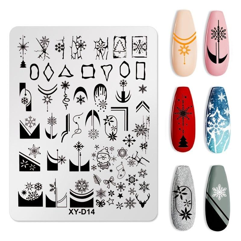 French Nail Art Stamping Plates Set French Line Stamp Templates Kit