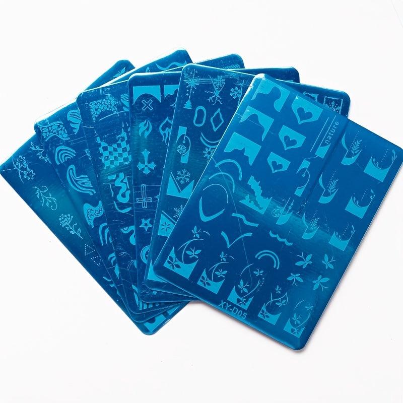 French Nail Art Stamping Plates Set French Line Stamp Templates Kit