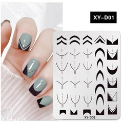 French Nail Art Stamping Plates Set French Line Stamp Templates Kit