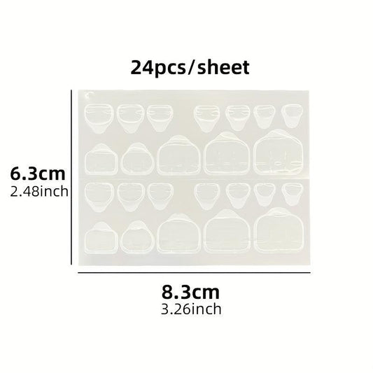 24pcs Waterproof Double Sided Adhesive Tabs for Acrylic False Nails