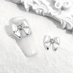 10pcs Alloy Rhinestone Nail Charms 3D Bow Nail Art Jewelry Decoration