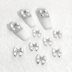 10pcs Alloy Rhinestone Nail Charms 3D Bow Nail Art Jewelry Decoration