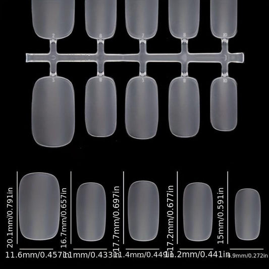 100PCS Clear Almond Nail Tips Pre Buff Press On Short Almond False Nails