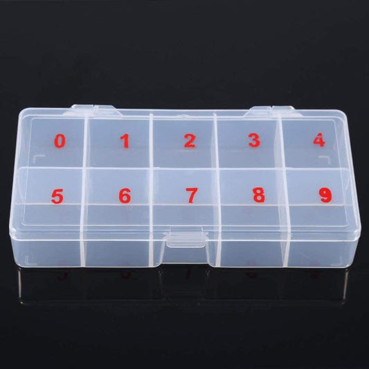 10-Slot Nail Tips Box for False Nail Art Tips