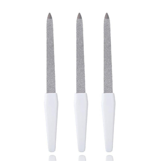 Stainless Steel Nail Files With Anti Slip Handle Double Sided Nail Filer