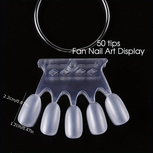 50pcs Clear Crown Nail Art Display Stand with Ring for Manicure Tools