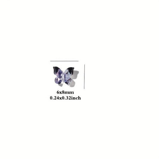 20Pcs Butterfly Nail Rhinestone Resin 3D Charm Set DIY Nail Art Decoration