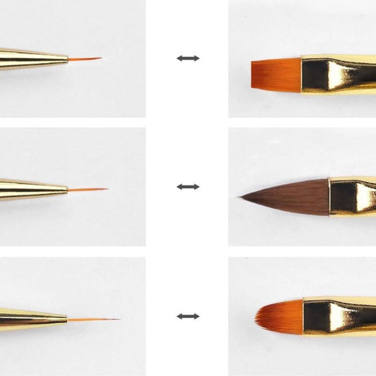 3Pcs Double Head Nail Brush Set French Stripe Art Liner Drawing Brushes