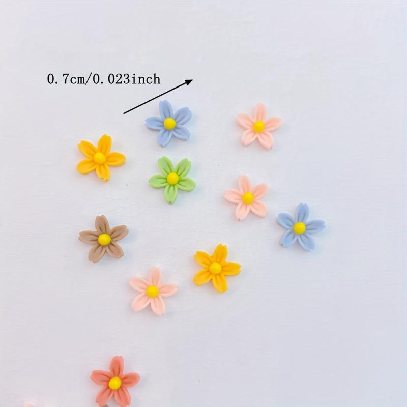100pcs Mini Resin Cherry Blossoms Nail Art Decoration 3D Charms