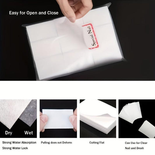 500 Pcs Gel Nail Polish Remover Clean Lint Cotton Pads Disposable