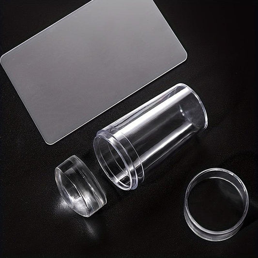 2 pcs Crystal Silicone Nail Stamper and Scraper Set for DIY Manicure Print Tool