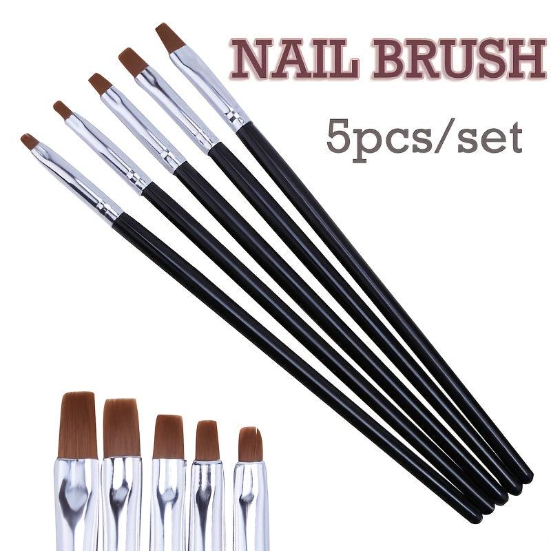 5 pcs Floral Nail Art Brush Set for Manicures