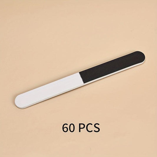 60pcs 3-Sided Sponge Polishing Strip Manicure Pedicure Tool
