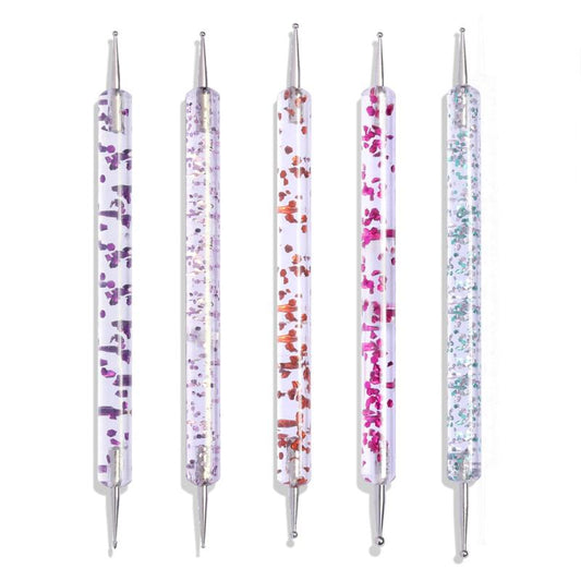 Dual-ended Nail Art Dotting Pen Set for Manicure Designs with Rhinestones
