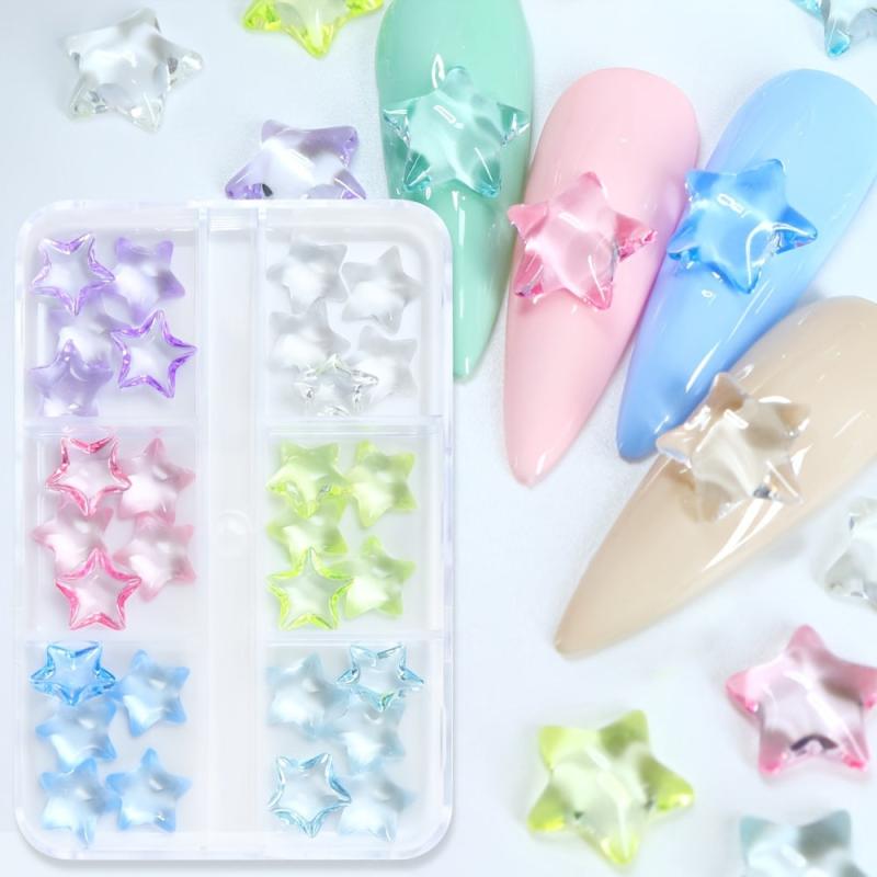 30pcs Transparent Star Nail Art Rhinestones Nail Art Charms