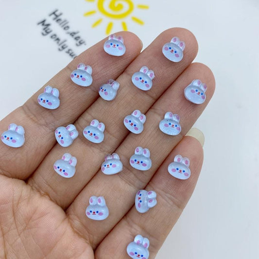 50pcs Mini Colorful Bunny Resin Ornaments for Jewelry Making Nail Art Decoration