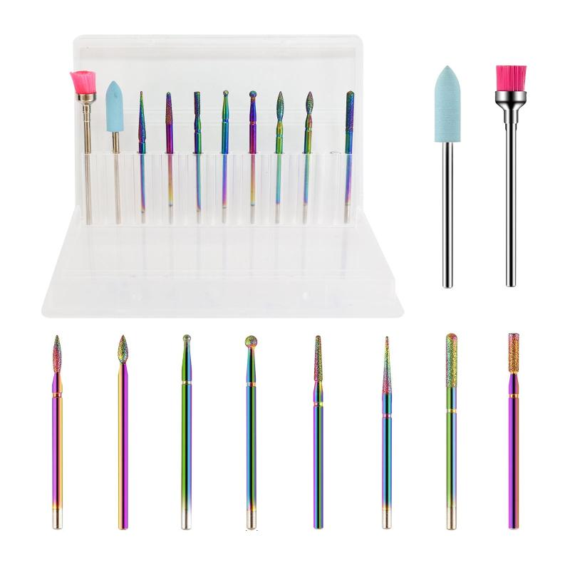 10Pcs Tungsten Carbide Sanding Head Set for Nails Manicure Pedicure