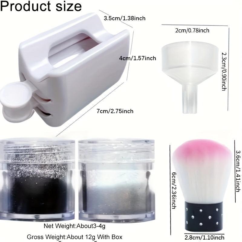 Holographic Nail Glitter & Recycling Tray System Dip Case