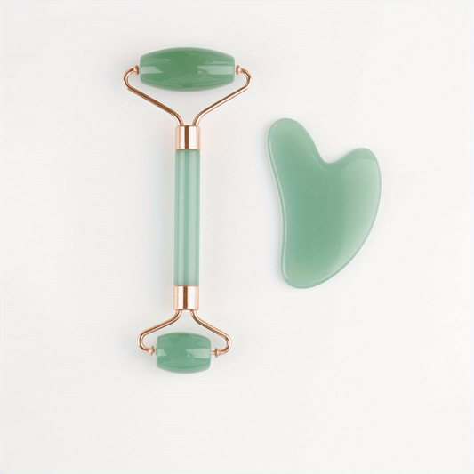 Rose Quartz Jade Roller & Gua Sha - Facial Beauty Roller & Skin Care Tools